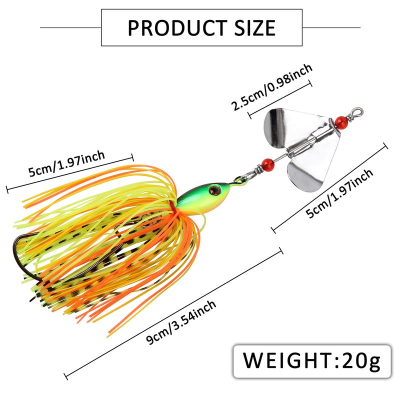SILANON Fishing Buzzbait Lures Bass Spinnerbait Kit Buzz Bait Multicolor Swimbait Metal Jig Lure for Bass Pike Trout Fishing - Image 3